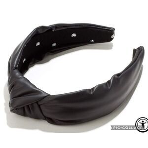 NWOT LELE SADOUGHI  BLACK FAUX LEATHER HEADBAND, $70